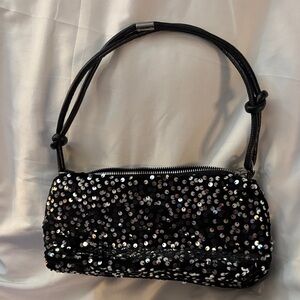 Glamorous Black Sequin Shoulder Bag